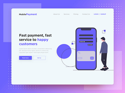 MobilePayment - Hero hero illustration mobile app ui payment ui ux uidesign uxdesign website