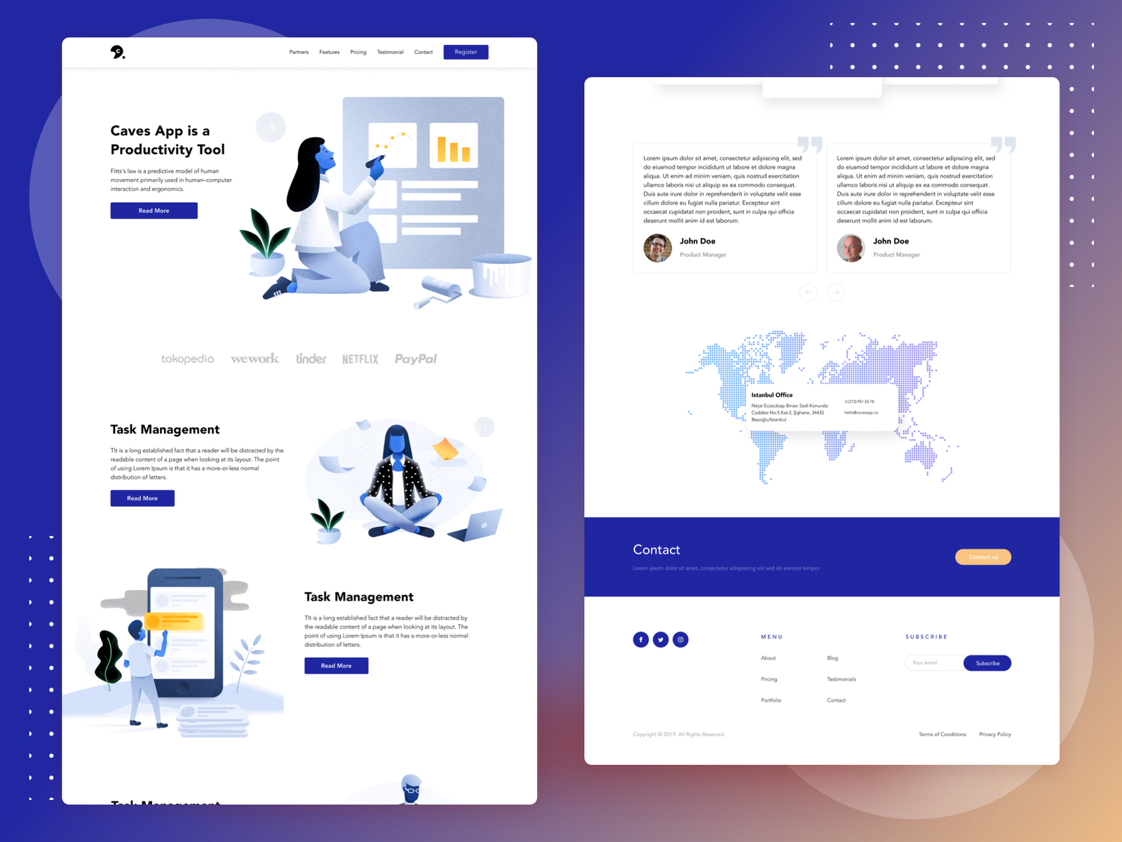 Caves App - Productive Tool Landing Page by Baran Somaklı for Basework ...