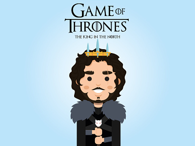 Jon Snow - The King in the North character game of thrones hbo illustration jon snow season 6 winter is coming