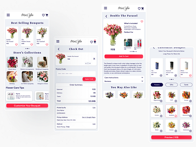 MasCylia - Bouquet Preview App app design mobile app ui ux web design website