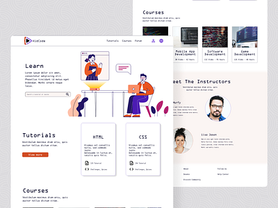 Coding Tutorial Website app design icon logo typography ui ux web design website
