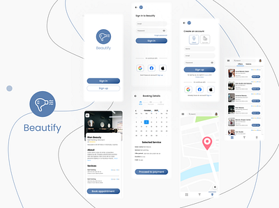 Beauty Salon app Redesign app design graphic design icon ui ux xd