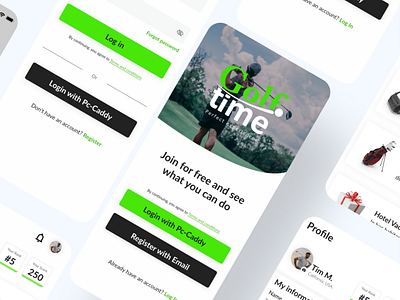 Golf app - Golf time app design icon ui ux website
