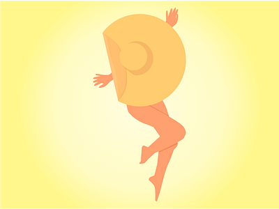 Girl in a hat on the sand design graphic design illustration logo ui vector брендинг