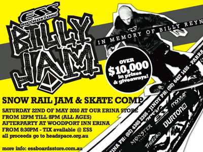Billy Jam events flyer