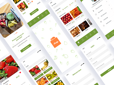 Grocery Mobile App ecommerce fruits grocery mob app mob design ui uiux design vegetables