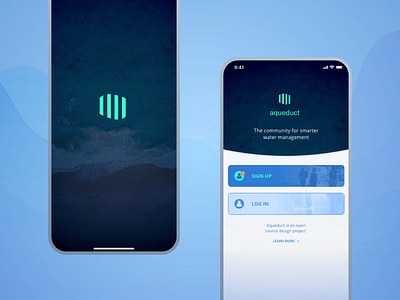 Aqueduct Loading Screen app clean loading page log in mobile ui ux designer