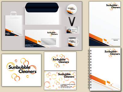 Sunbubble Cleaners 3d banner brand brand logo brand promoting branding business card cleaning company design graphic design illustration logo logo design ui uiux design ux