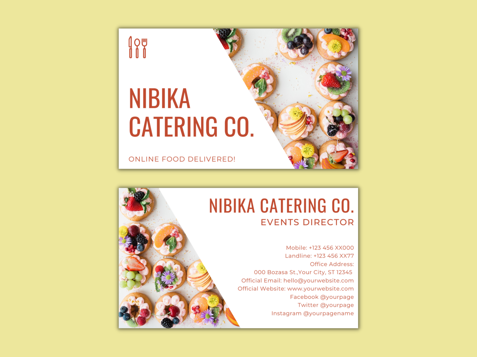 catering business card template