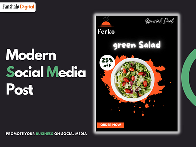 Restaurant Social Media Post - Ferko branding branding design design digital art dribbble facebook post flat design graphic design illustration instagram post marketing minimal mockup modern presentation product design restaurant restaurant post restaurants visual design