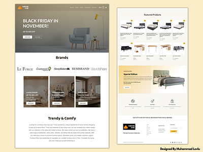 Furniture Store Website branding design ecommerce website furniture graphic design illustration landing page store website ui ux website websites wordpress