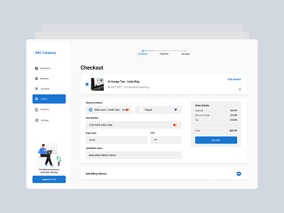 Checkout Page - UI Design branding card design checkout checkout page dashboard design design ui