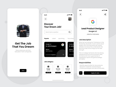 Job Search Mobile App - UI Design by Manjesh Yadav on Dribbble
