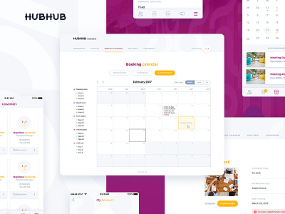 HubHub coworking platform calendar cobot coworking interface software platform ui