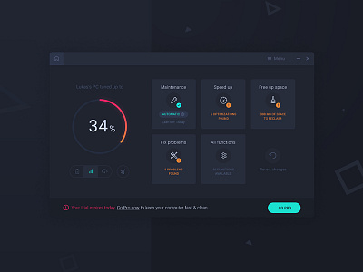 Cleanup app dashboard concept