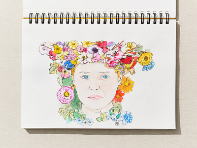 Women in Horror Month - Day 9 - Midsommar illustration ink sketchbook watercolor