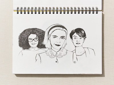 Women in Horror Month - Day 10 - Sabrina illustration ink sketchbook