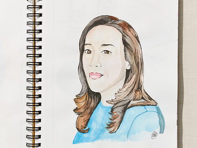 Women in Horror Month - Day 18 - Karyn Kusama illustration ink portrait sketchbook watercolor