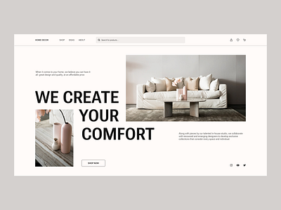 Concept website home decor shop branding clean concept decor design designer furniture home minimal minimalism typography ui ui design web web design