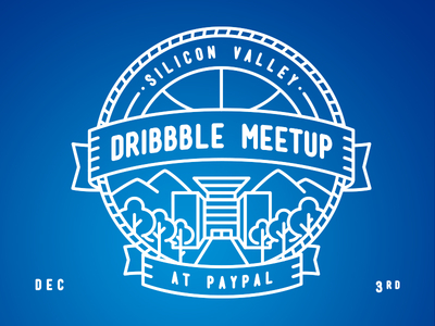 Dribbble Meetup @PayPal badge bay area debut dribbble illustration logo mark meetup san francisco san jose sf silicon valley