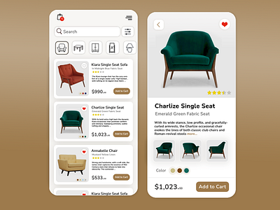 Furniture Store App - 2020 adobe xd app design furniture photoshop ui ux