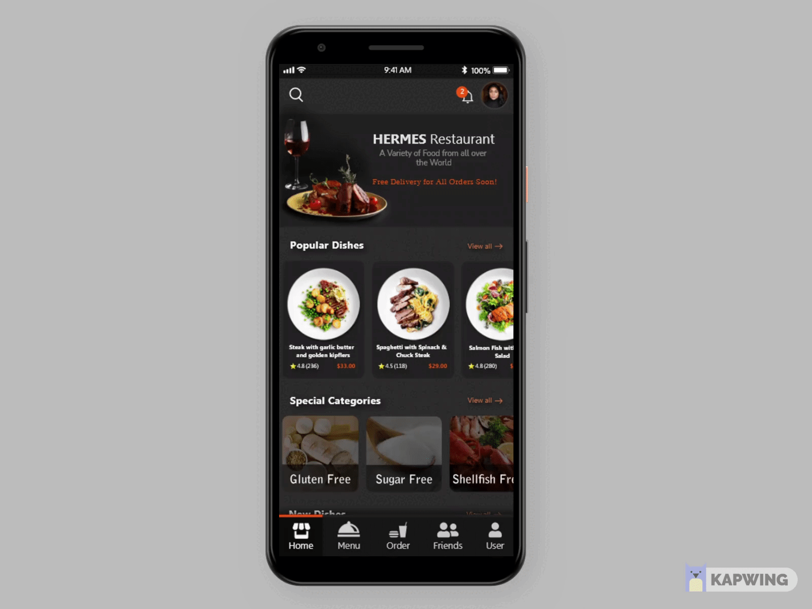 Hermes Restaurant - 2021 adobe xd app branding design photoshop restaurant ui ux