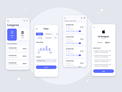 Job Finder Apps ui 2020 trend best app ui categori job job finder job ui jobs minimal simple app ui ui ux