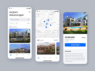 Real estate App apps apps design awesome blue clean dashboard flat free minimal property real estate ui ux