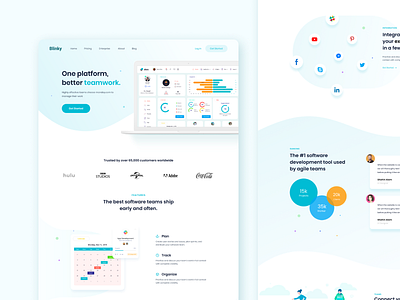 Saas Landing Page apps apps design awesome blue clean dashboard design minimal project management saas saas lading saas landing page ui ux