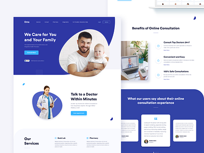 Medical Landing Page apps apps design awesome blue clean dashboard design doctor landing landing page medical medical app medicine minimal ui ux web design