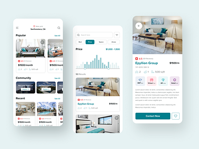 Real Estate App apps apps design awesome black clean dashboard design flat ui ux