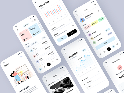 Crypto Wallet App apps apps design clean crypto crypto wallet dashboard illustration minimal uidesign uiux userexperience userinterface