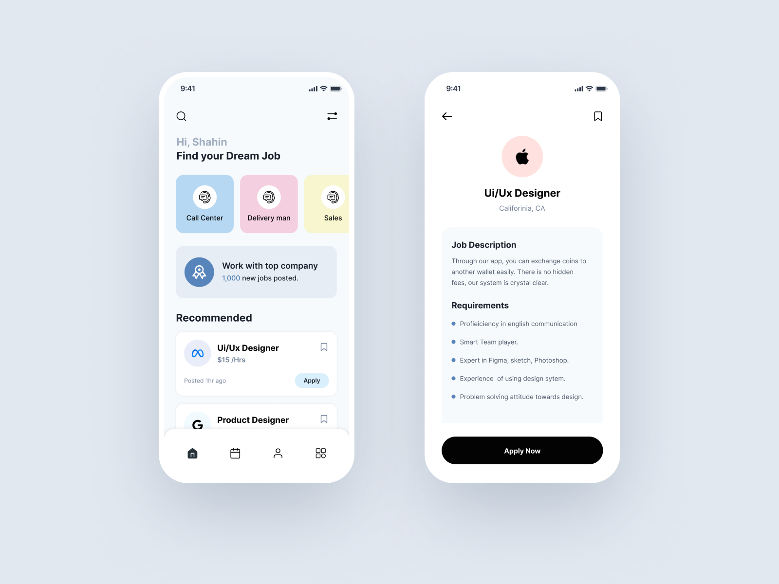 Job App Design by Md Shahin Alam 🔥 on Dribbble