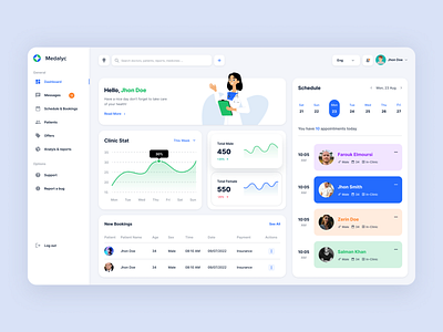 Medical Dashboard for Doctors admin apps apps design clean dashboard doctor doctordashboard medical medical dashboard minimal ui ux web app