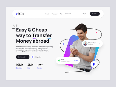 Money Transfer Fintech Landing Page