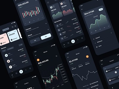 Crypto app Design. bitcoin crypto crypto currency finance finance app fintech nft uiux wallet app web 3