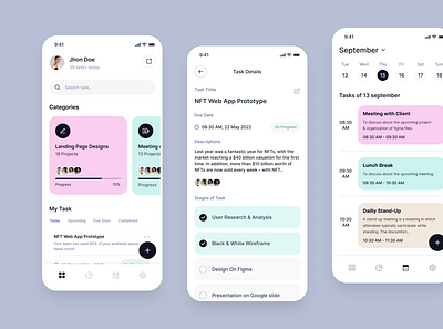 Task App Design app ui apps design dashboard minimal mobile app project management task task app task management to do to do list trendy ui uiux ux