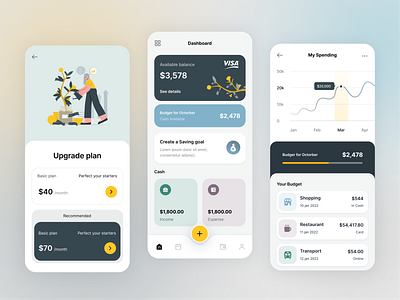 Budgeting App design app design apps design budget budgeting clean dashboard finance minimal mobile app design trendy uiux