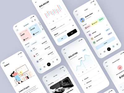 Crypto Wallet App apps design binance bitcoin clean crypto dashboard figma finance fintech minimal ui uiux ux wallet