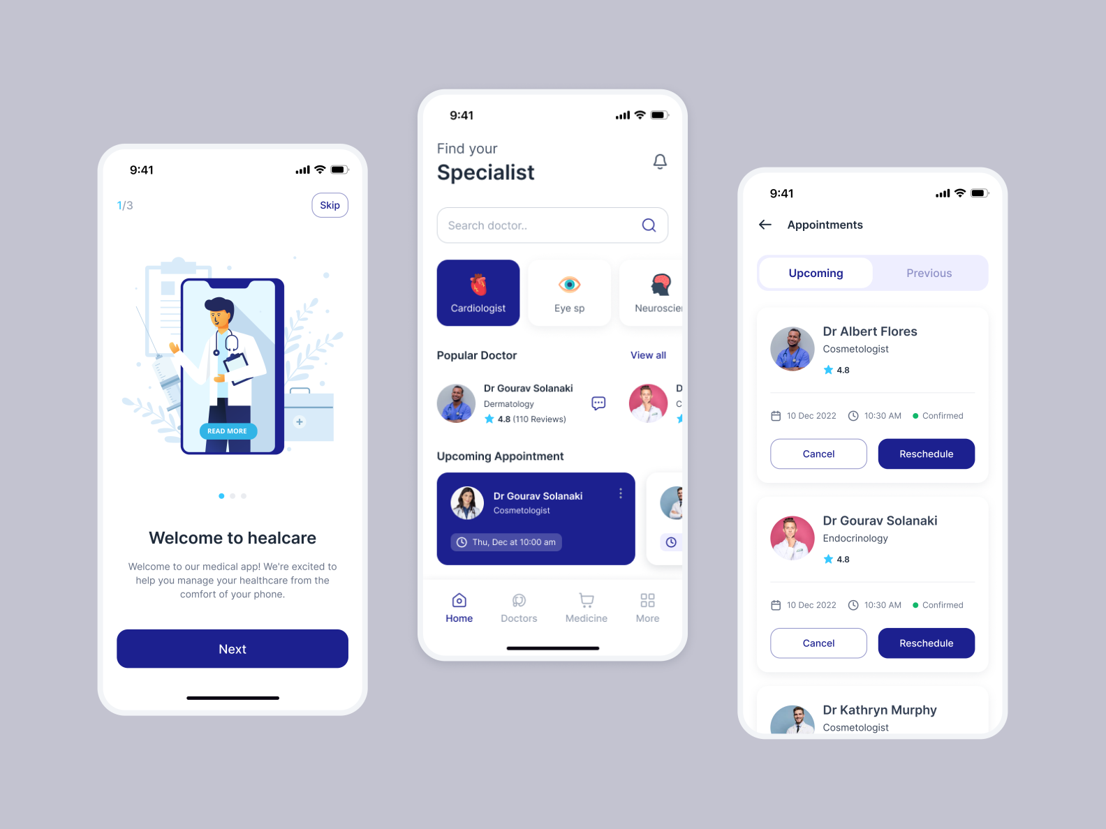 Heath Care App Design by Md Shahin Alam 🔥 on Dribbble