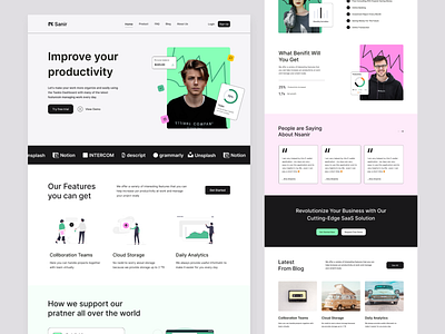 Saas Landing page design figma finance full page landing page minimal retro saas saas landing page saas web design trendy ui ux web design webdesign