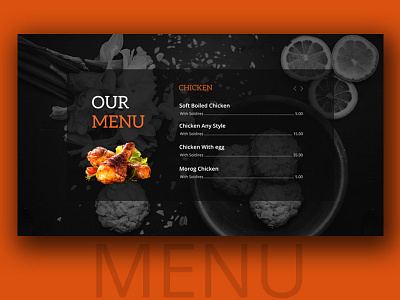 Menu design for restuarant website clean flat food minimal design restaurant web design