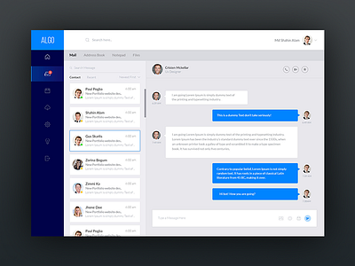 Message Web App chat message ui ux web app