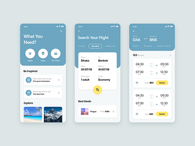 Booking app app app design clean flight app ui minimal ui ux