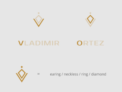 Vladimir Ortez Jewelry Concept brand mark design graphic design logo logo mark logotype mark minimal logo minimalistic logo symbol