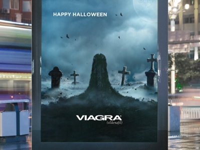 Viagra on Halloween ad advertising halloween viagra