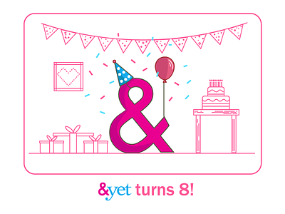 It's our Birthday! ampersand andyet birthday illustration party vector yeti