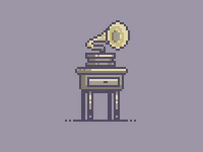 Gramophone analog art design gramophone illustration music pixel pixelart