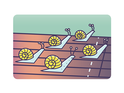 Celebrate Small Victories snail race olympics vector illustration