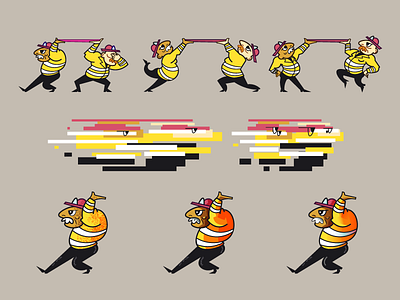 Oh, The Colors animation character design firemen illustration vector